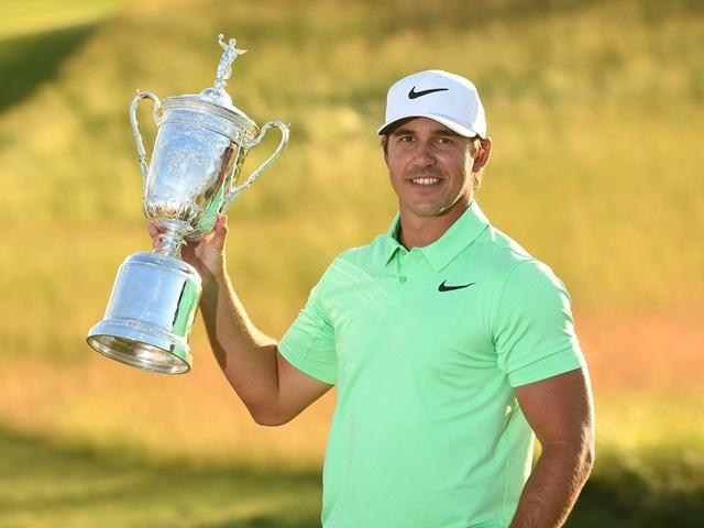 Brooks Koepka with the US Open trophy back in June